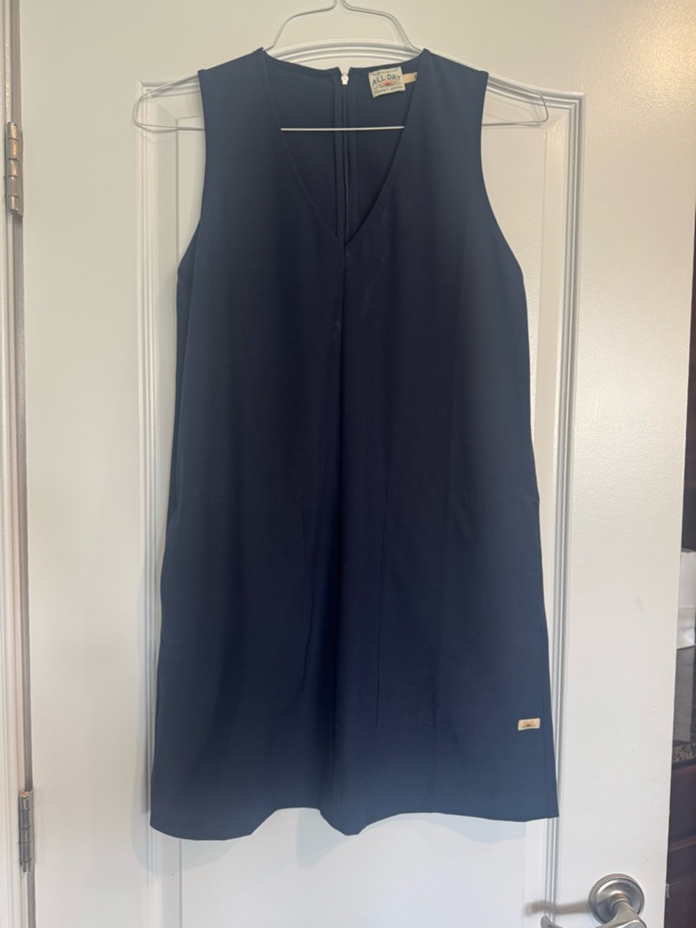 Faherty Navy Sleeveless V-Neck Dress